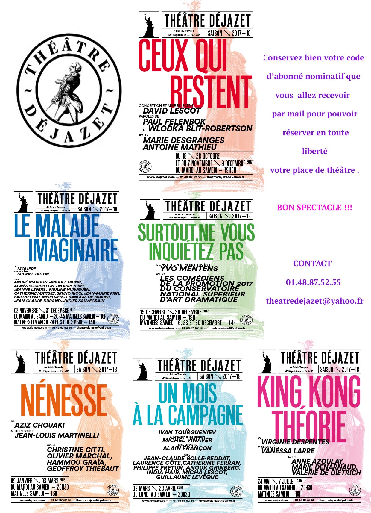 Programmation du Théâtre Déjazet site officiel